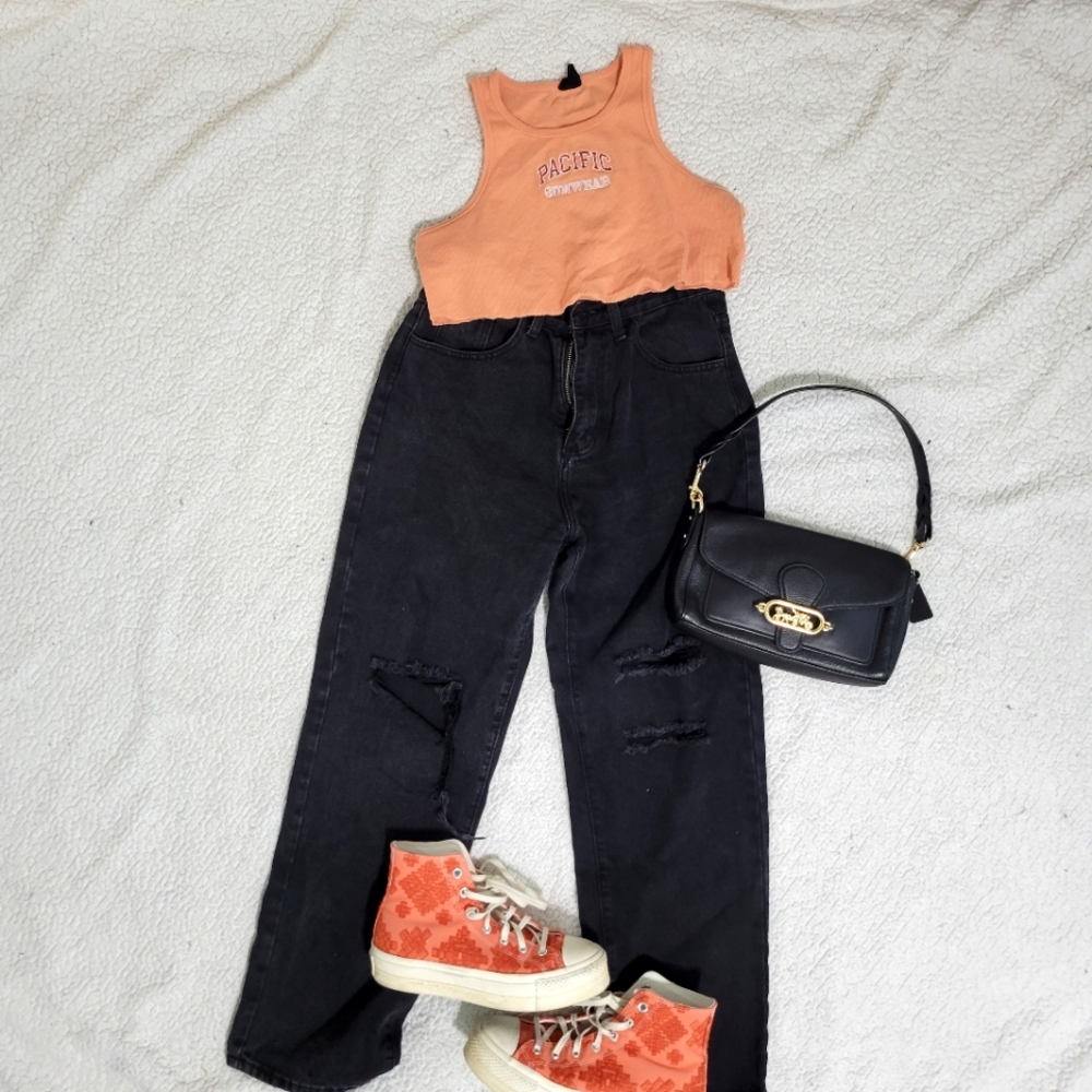 orange pacsun pacific sunwear comfy lounge loose tank top